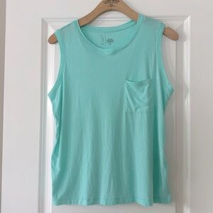 Joie Turquoise Pocket Tank Tee Shirt Cotton Rayon Blend Medium